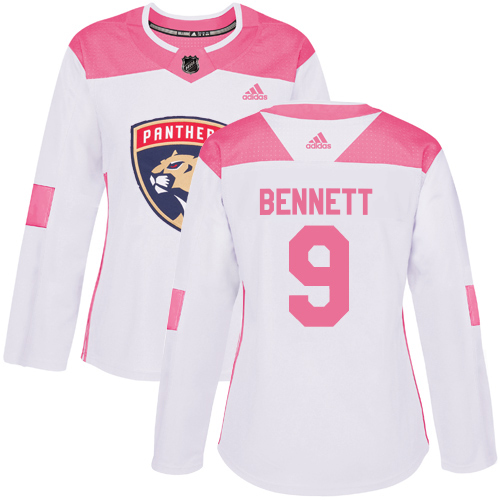 Adidas Panthers #9 Sam Bennett White/Pink Authentic Fashion Women's Stitched Jersey