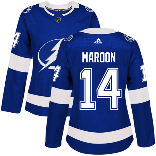 Adidas Tampa Bay Lightning #14 Pat Maroon Blue Home Authentic Women's Stitched Jersey Womens