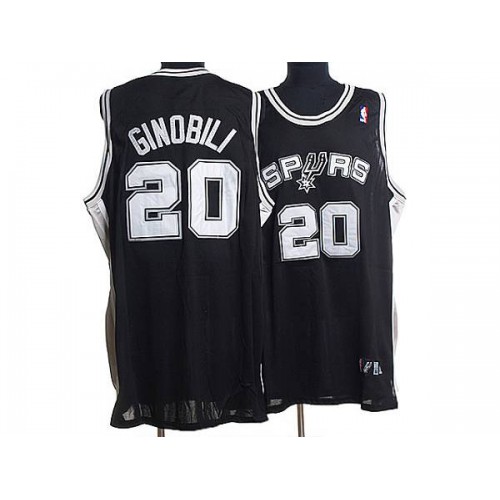 San Antonio Spurs #20 Manu Ginobili Stitched Black Jersey Mens