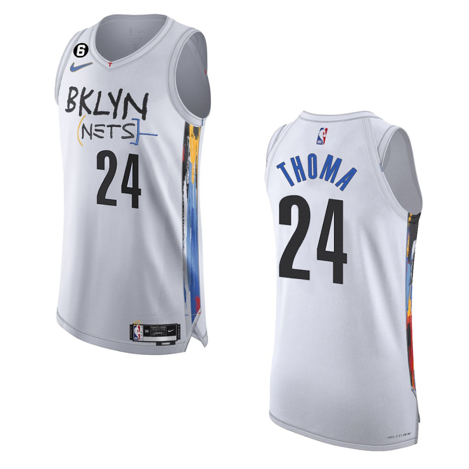 Brooklyn Nets #24 Cam Thomas White 2022-23 Authentic Jersey - City Edition