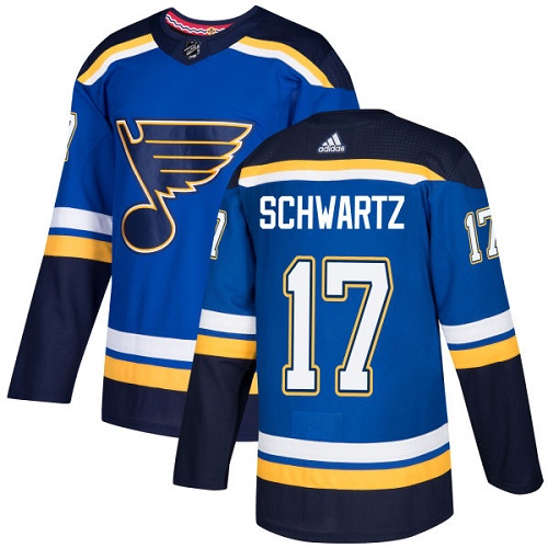 Adidas St. Louis Blues #17 Jaden Schwartz Blue Home Authentic Stitched Jersey Men's