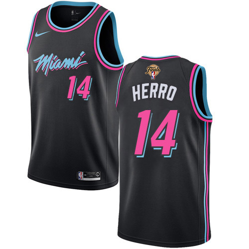 Miami Heat #14 Tyler Herro Black 2023 Finals Patch Swingman City Edition Jersey