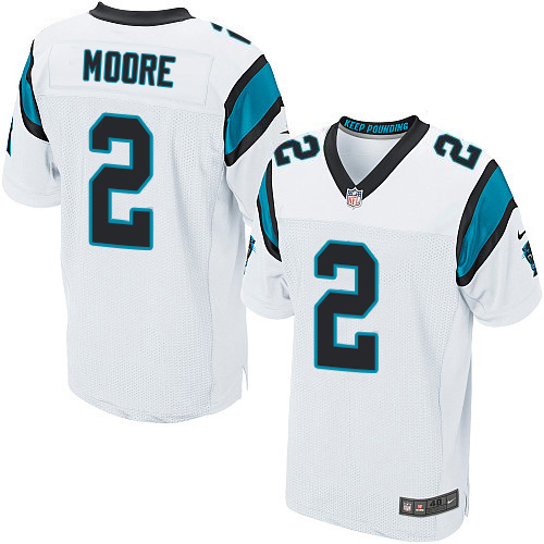 Panthers #2 DJ Moore White Men's Stitched New Elite Jersey