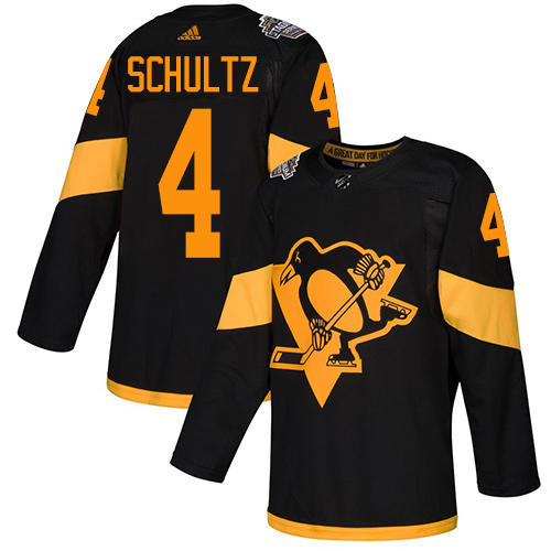 Adidas Pittsburgh Penguins #4 Justin Schultz Black Authentic 2019 Stadium Series Stitched Jersey Men's