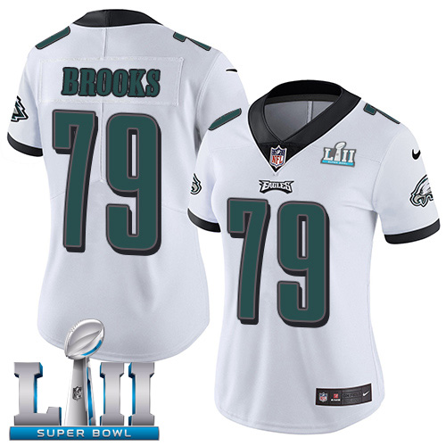 Philadelphia Eagles #79 Brandon Brooks White Super Bowl LII Women's Stitched Vapor Untouchable Limited Jersey Womens