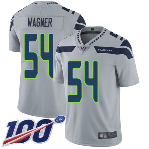 Seattle Seahawks #54 Bobby Wagner Grey Alternate Men's Stitched 100th Season Vapor Limited Jersey Men's
