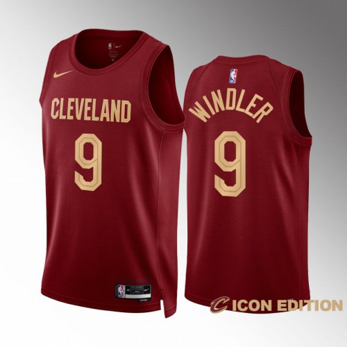 Cleveland Cleveland Cavaliers #9 Dylan Windler Mens Wine 2022-23 Icon Edition Jersey Mens