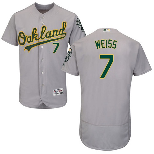 Oakland Athletics #7 Walt Weiss Grey Flexbase Authentic Collection Stitched Jersey Men's