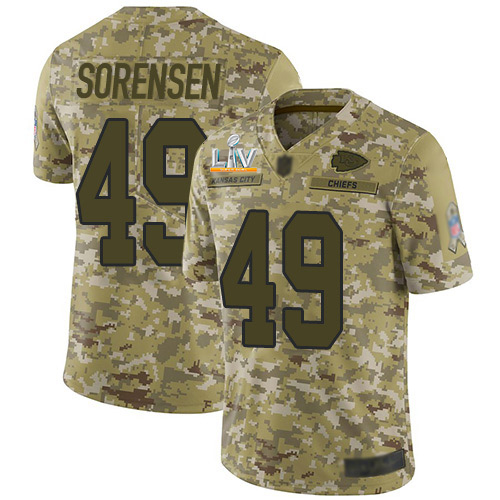 Kansas City Chiefs #49 Daniel Sorensen Camo Men's Super Bowl LV Bound Stitched Limited 2018 Salute To Service Jersey Men's