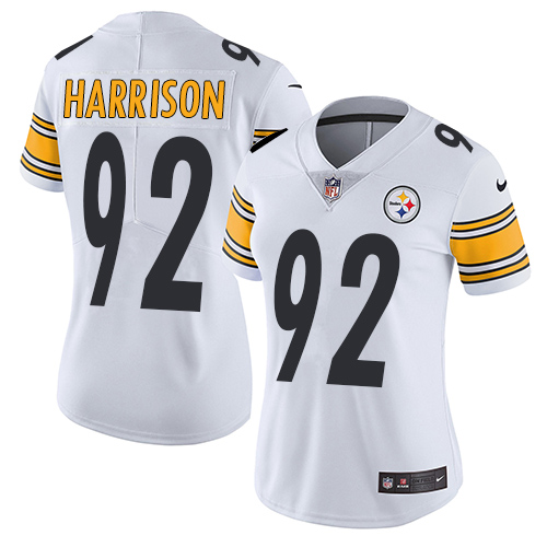 Pittsburgh Steelers #92 James Harrison White Women's Stitched Vapor Untouchable Limited Jersey Womens