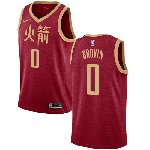 Houston Rockets #0 Sterling Brown Red Youth Swingman City Edition 2018/19 Jersey Youth
