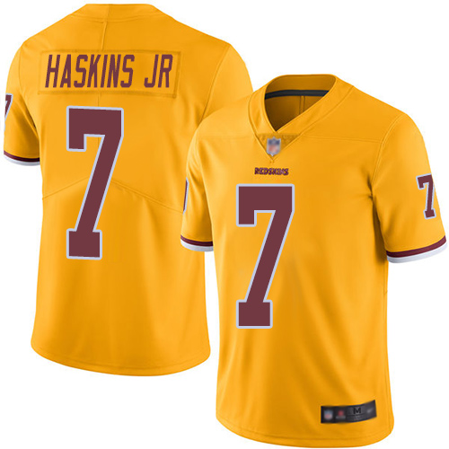 Washington Commanders #7 Dwayne Haskins Jr Gold Men's Stitched Limited Rush Jersey Men's