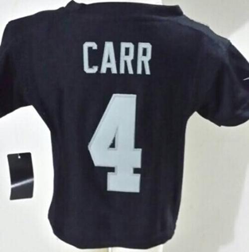 Toddler Raiders #4 Derek Carr Black Team Color Stitched Elite Jersey