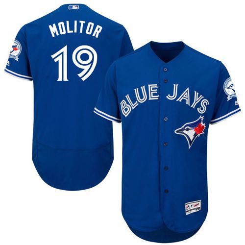 Toronto Blue Jays #19 Paul Molitor Blue Flexbase Authentic Collection Stitched Jersey Men's