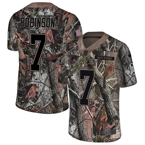 Falcons #7 Bijan Robinson Camo Men's Stitched Limited Rush Realtree Jersey