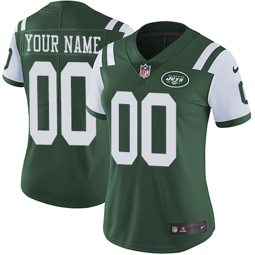 New York Jets Customized Green Team Color Stitched Vapor Untouchable Limited Women's Jersey