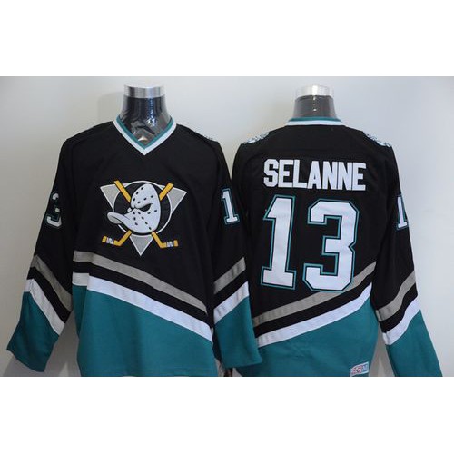 Anaheim Ducks #13 Teemu Selanne Black CCM Throwback Stitched Jersey Men's