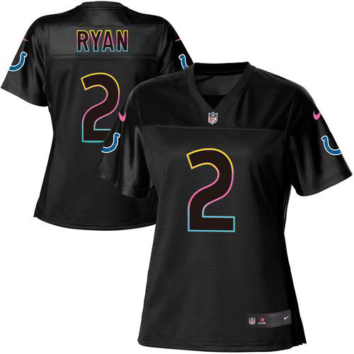 Colts #2 Matt Ryan Black Women's Fashion Game Jersey