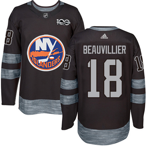 Adidas New York Islanders #18 Anthony Beauvillier Black 1917-2017 100th Anniversary Stitched Jersey Men's