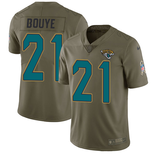 Jacksonville Jaguars #21 A.J. Bouye Olive Youth Stitched Limited 2017 Salute to Service Jersey Youth