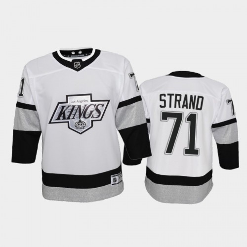 Adidas Los Angeles Kings #71 Austin Strand Youth 2021-22 Alternate Game Jersey - White Youth