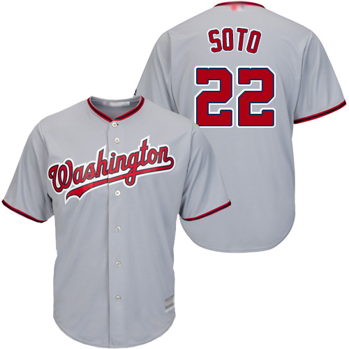 Washington Nationals #22 Juan Soto Grey New Cool Base Stitched Jersey Men's