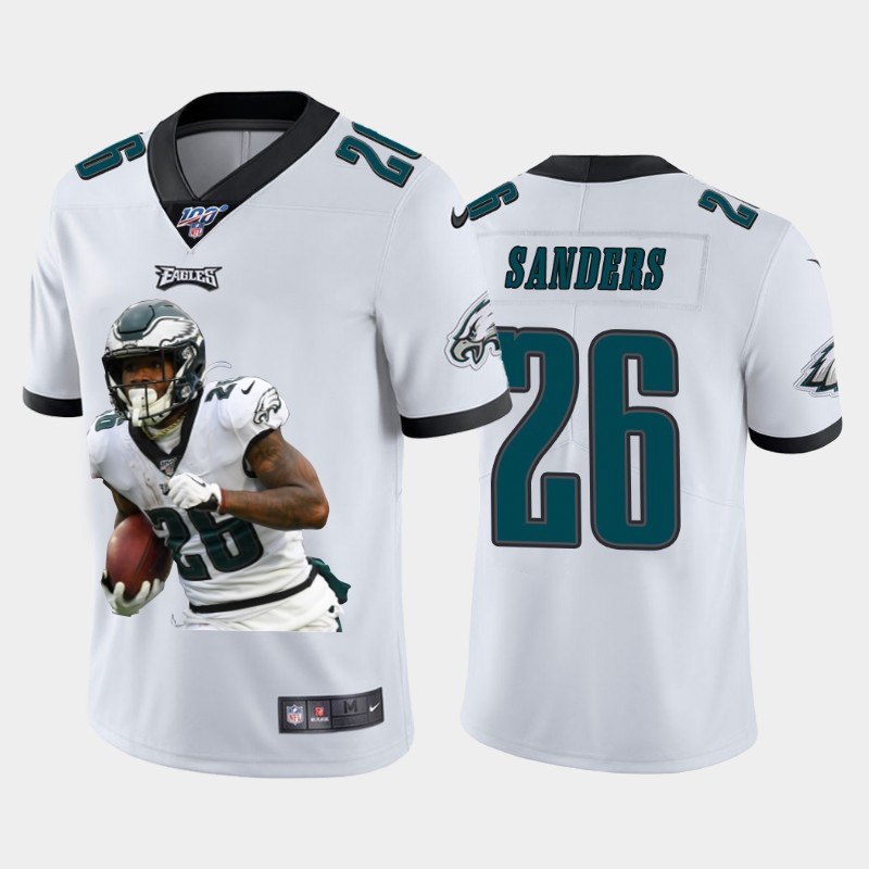 Philadelphia Eagles #26 Miles Sanders Team Hero 1 Vapor Limited 100 Jersey White