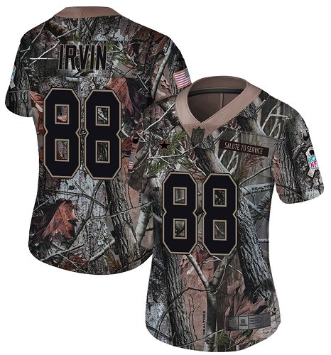 Cowboys #88 Michael Irvin Camo Women's Stitched Limited Rush Realtree Jersey