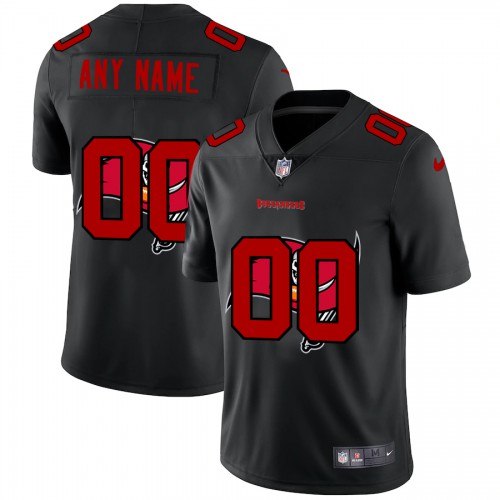 Tampa Bay Buccaneers Custom Men's Team Logo Dual Overlap Limited Jersey Black
