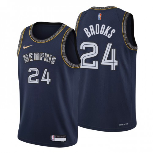 Memphis Memphis Grizzlies #24 Dillon Brooks Mens Navy 2021/22 Swingman Jersey - City Edition Mens