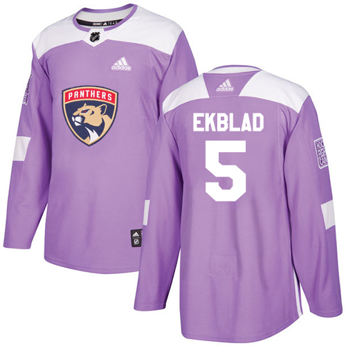 Adidas Florida Panthers #5 Aaron Ekblad Purple Authentic Fights Cancer Stitched Youth Jersey Youth