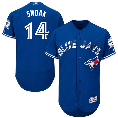 Toronto Blue Jays #14 Justin Smoak Blue Flexbase Authentic Collection Stitched Jersey Men's
