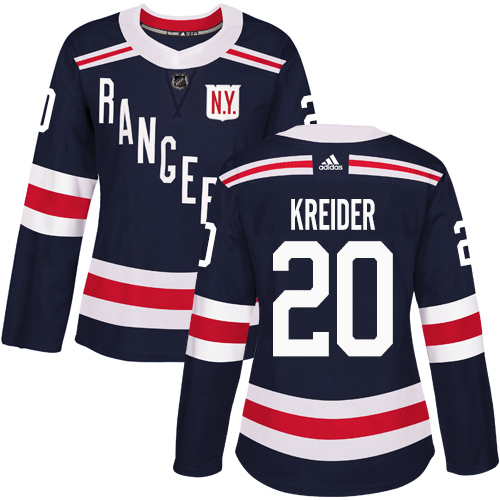 Adidas New York Rangers #20 Chris Kreider Navy Blue Authentic 2018 Winter Classic Women's Stitched Jersey Womens