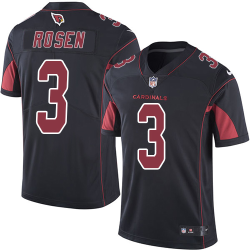 Cardinals #3 Josh Rosen Black Men's Stitched Limited Rush Jersey