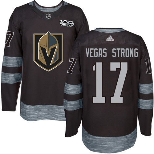 Adidas Golden Vegas Golden Knights #17 Vegas Strong Black 1917-2017 100th Anniversary Stitched Jersey Men's