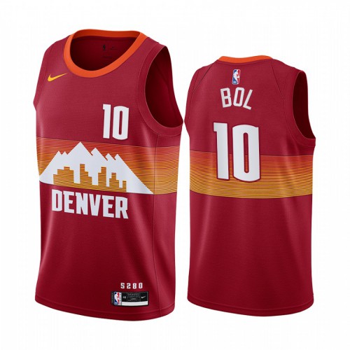 Denver Nuggets #10 Bol Bol Red Swingman 2020-21 City Edition Jersey Mens