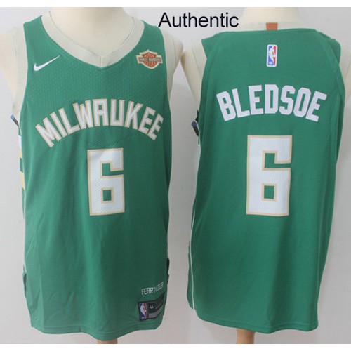 Milwaukee Bucks #6 Eric Bledsoe Green Authentic Icon Edition Jersey Mens