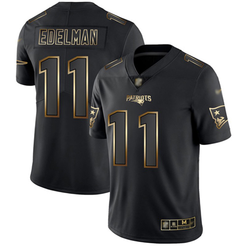 Patriots #11 Julian Edelman Black/Gold Men's Stitched Vapor Untouchable Limited Jersey