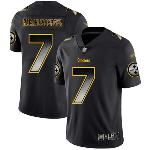 Pittsburgh Steelers #7 Ben Roethlisberger Black Men's Stitched Vapor Untouchable Limited Smoke Fashion Jersey Men's