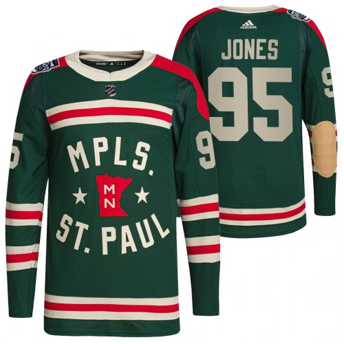 Minnesota Minnesota Wild #95 Hunter Jones Men's Adidas 2022 Winter Classic Authentic Jersey Men's