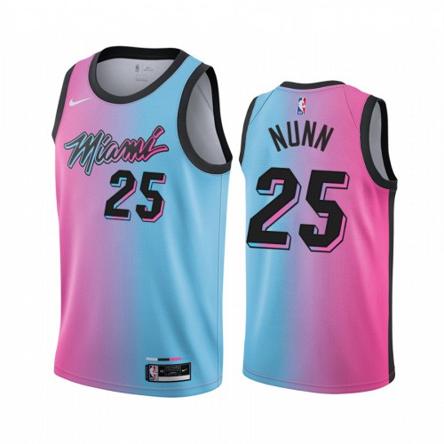 Miami Heat #25 Kendrick Nunn Blue Pink Womens Swingman 2020-21 City Edition Jersey Womens