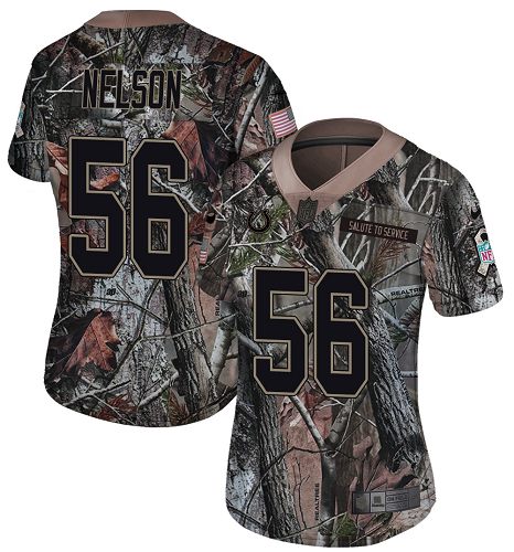 Colts #56 Quenton Nelson Camo Women's Stitched Limited Rush Realtree Jersey