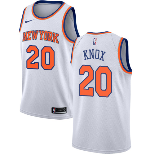 New York Knicks #20 Kevin Knox White Womens Swingman Association Edition Jersey Womens