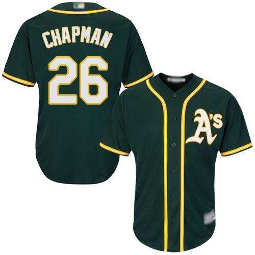 Oakland Athletics #26 Matt Chapman Green Cool Base Stitched Youth Jersey Youth
