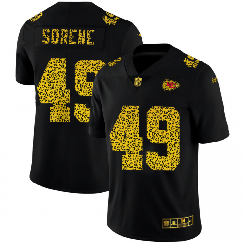 Kansas City Kansas City Chiefs #49 Daniel Sorensen Men's Leopard Print Fashion Vapor Limited Jersey Black Men's