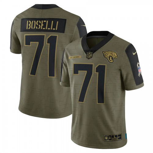 Jacksonville Jacksonville Jaguars #71 Tony Boselli Olive 2021 Salute To Service Limited Player Jersey Men's