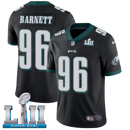 Philadelphia Eagles #96 Derek Barnett Black Alternate Super Bowl LII Men's Stitched Vapor Untouchable Limited Jersey Men's