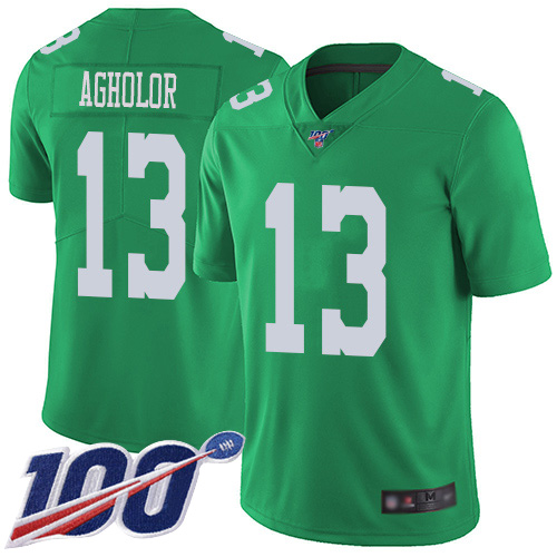 Philadelphia Eagles #13 Nelson Agholor Green Men's Stitched Limited Rush 100th Season Jersey Men's