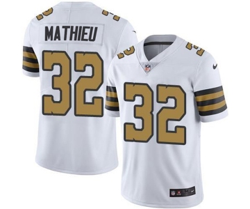 Men's Youth Women's New Orleans Saints #32 Tyrann Mathieu White Color Rush Limited Stitched Jersey