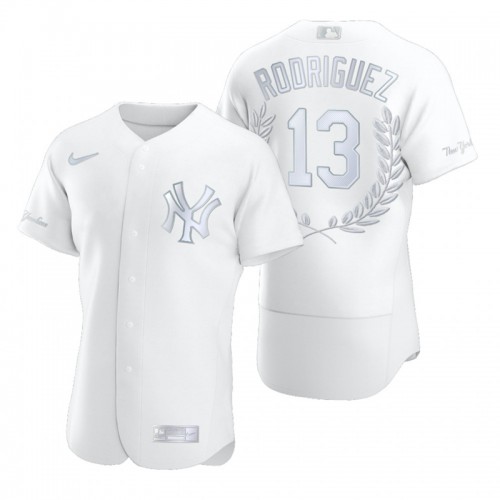 New York New York Yankees #13 Alex Rodriguez Men's Platinum MVP Limited Player Edition Jersey Men's